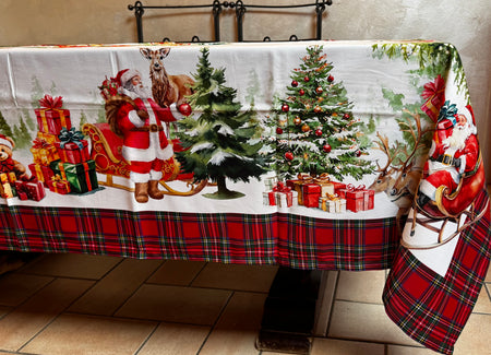 Tovaglia con babbo Natale e orsetto Digiale