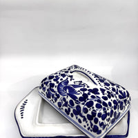 Porta Burro Decoro Arabesco Blu