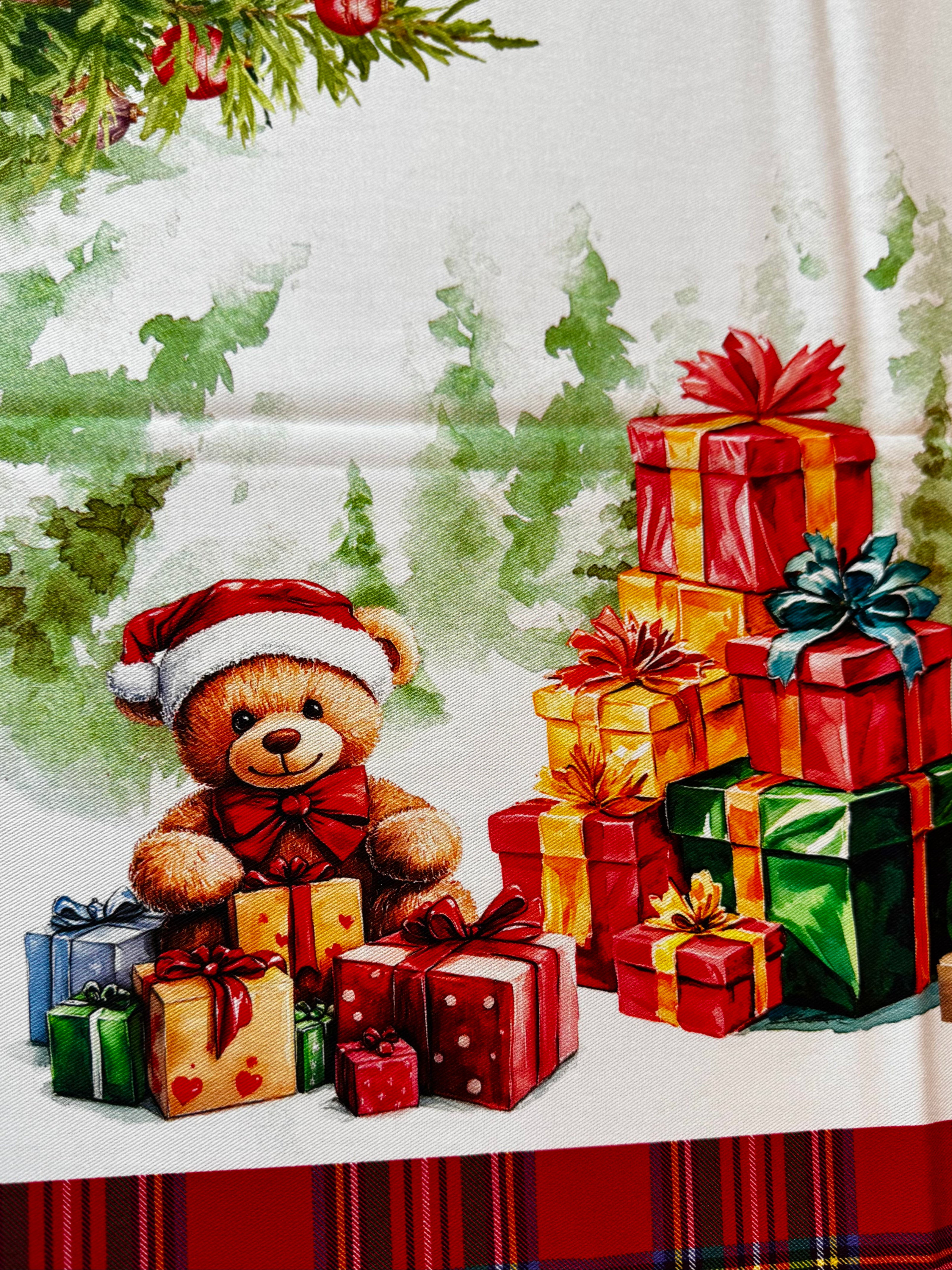 Tovaglia con babbo Natale e orsetto Digiale