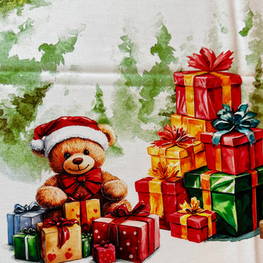 Tovaglia con babbo Natale e orsetto Digiale