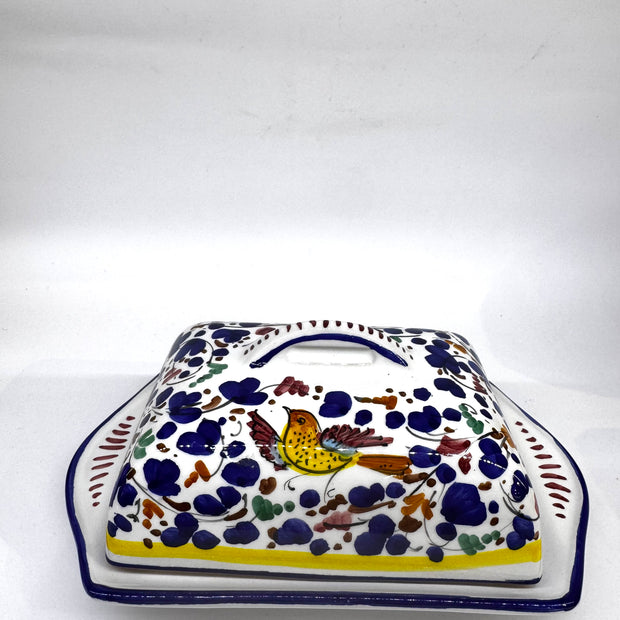Oval Butter Holder Colored Arabesque Decor