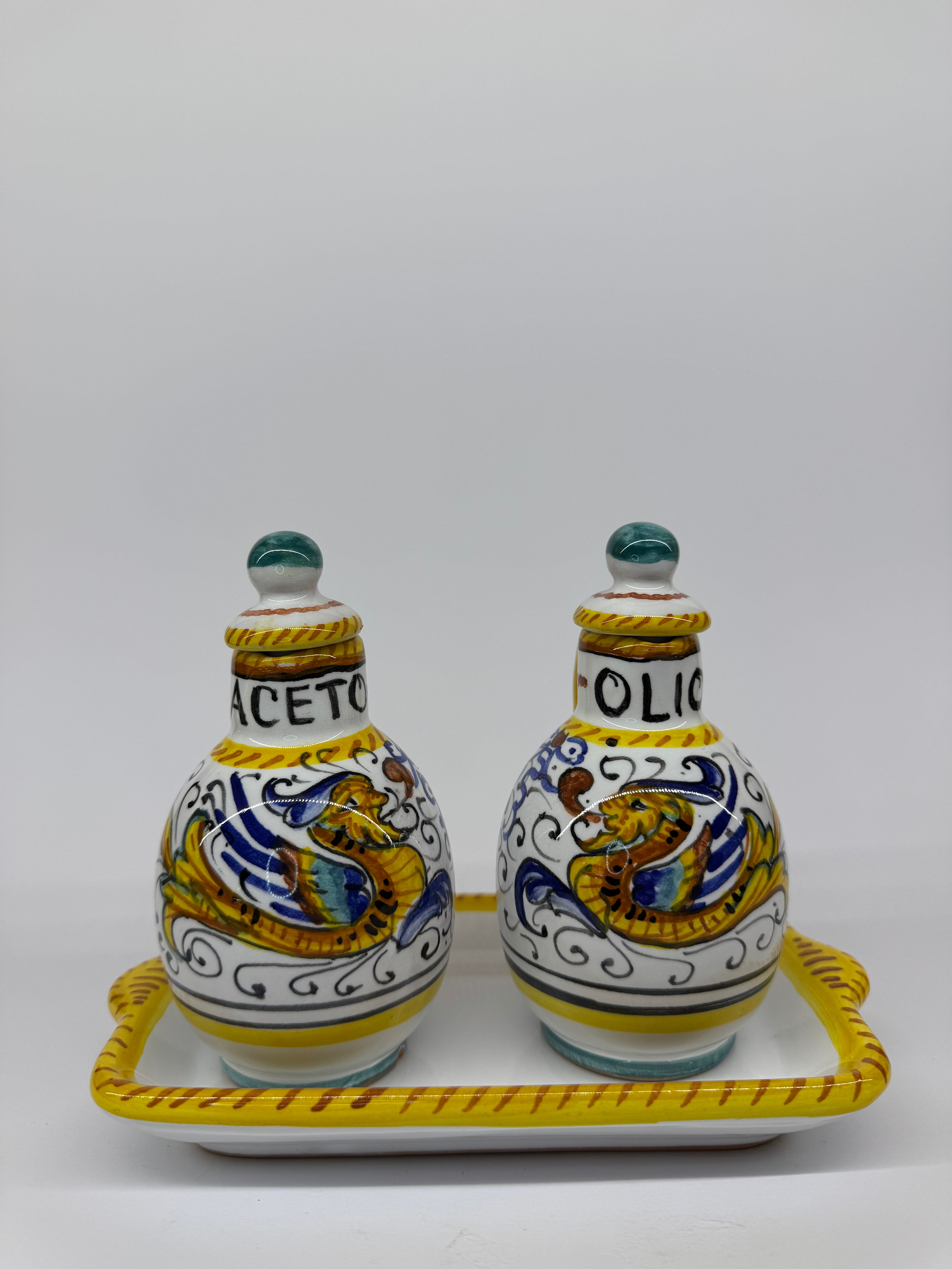 Set Olio Aceto Decoro Raffaellesco