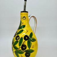 Ampolla Olio Decoro Olive Fondo Giallo