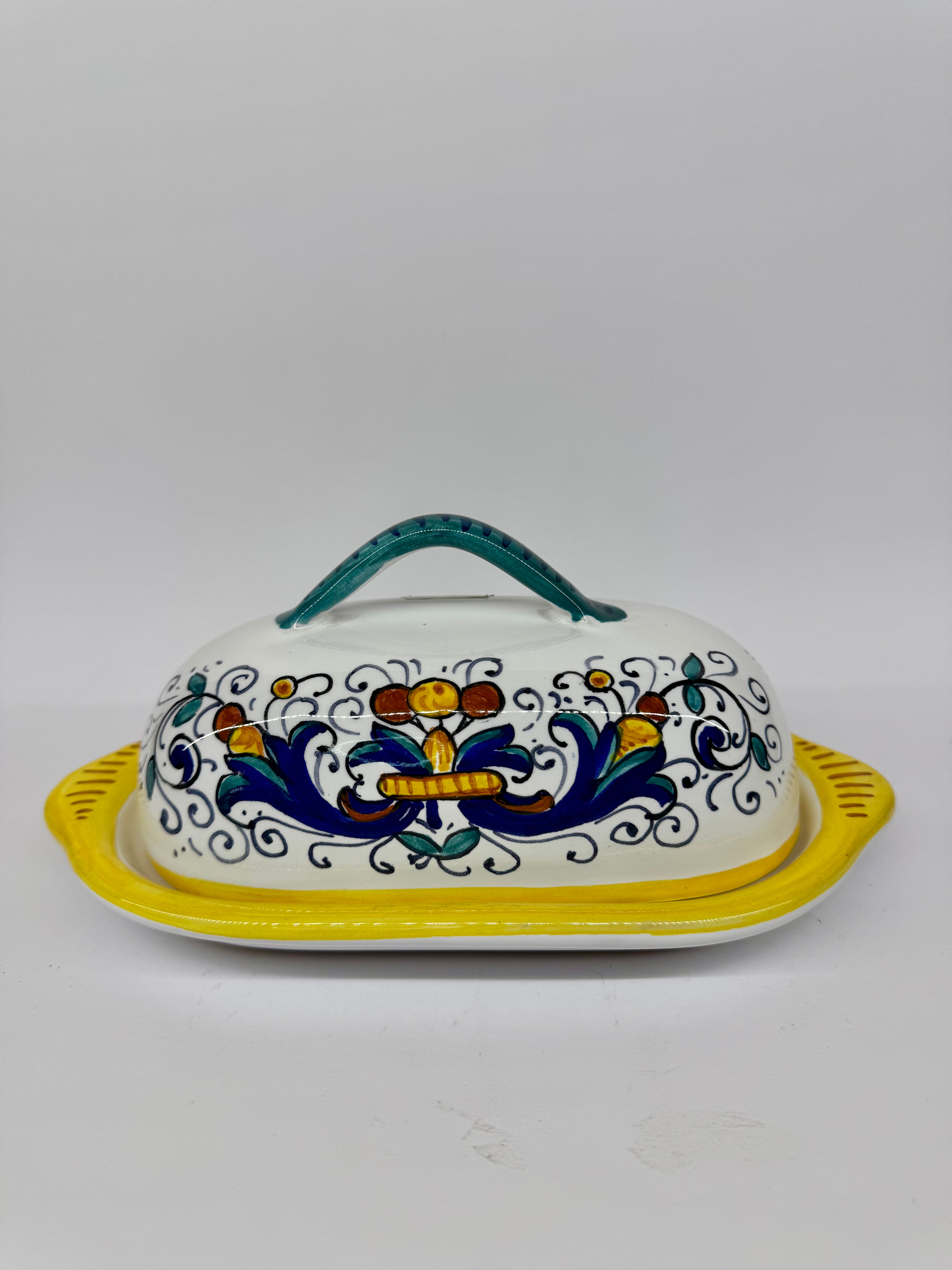 Oval Butter Holder Deruta decoration