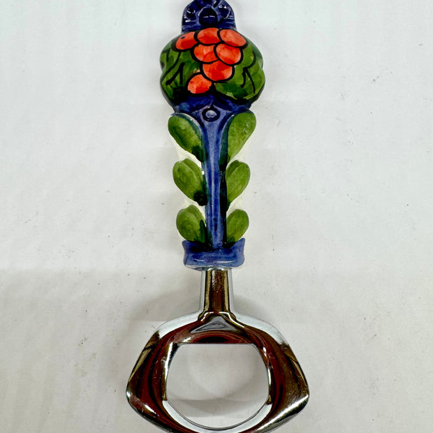 Bottle opener in steel and ceramic