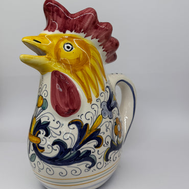 Rooster Shaped Pitcher Deruta Decoration