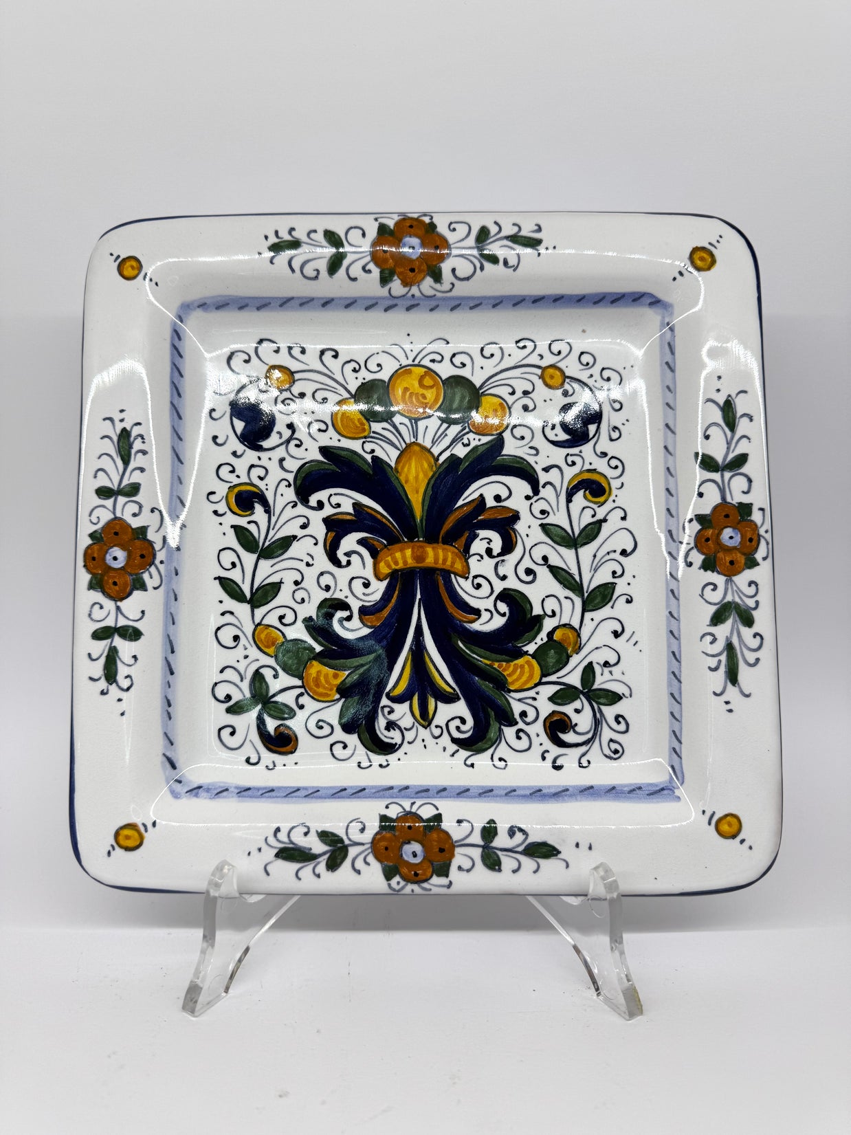 Square Plate Deruta Decor