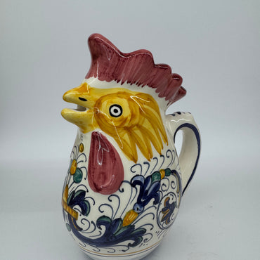 Rooster Shaped Pitcher Deruta Decoration