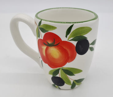 Glass Mug Decor Tomatoes And Olives