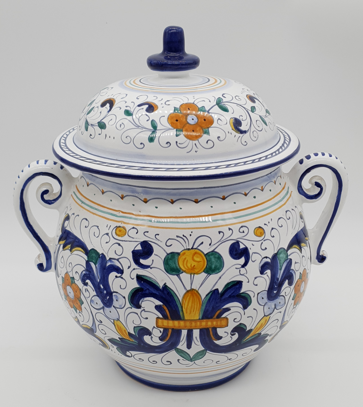 Zuppiera Alta Con Manici Decoro Deruta