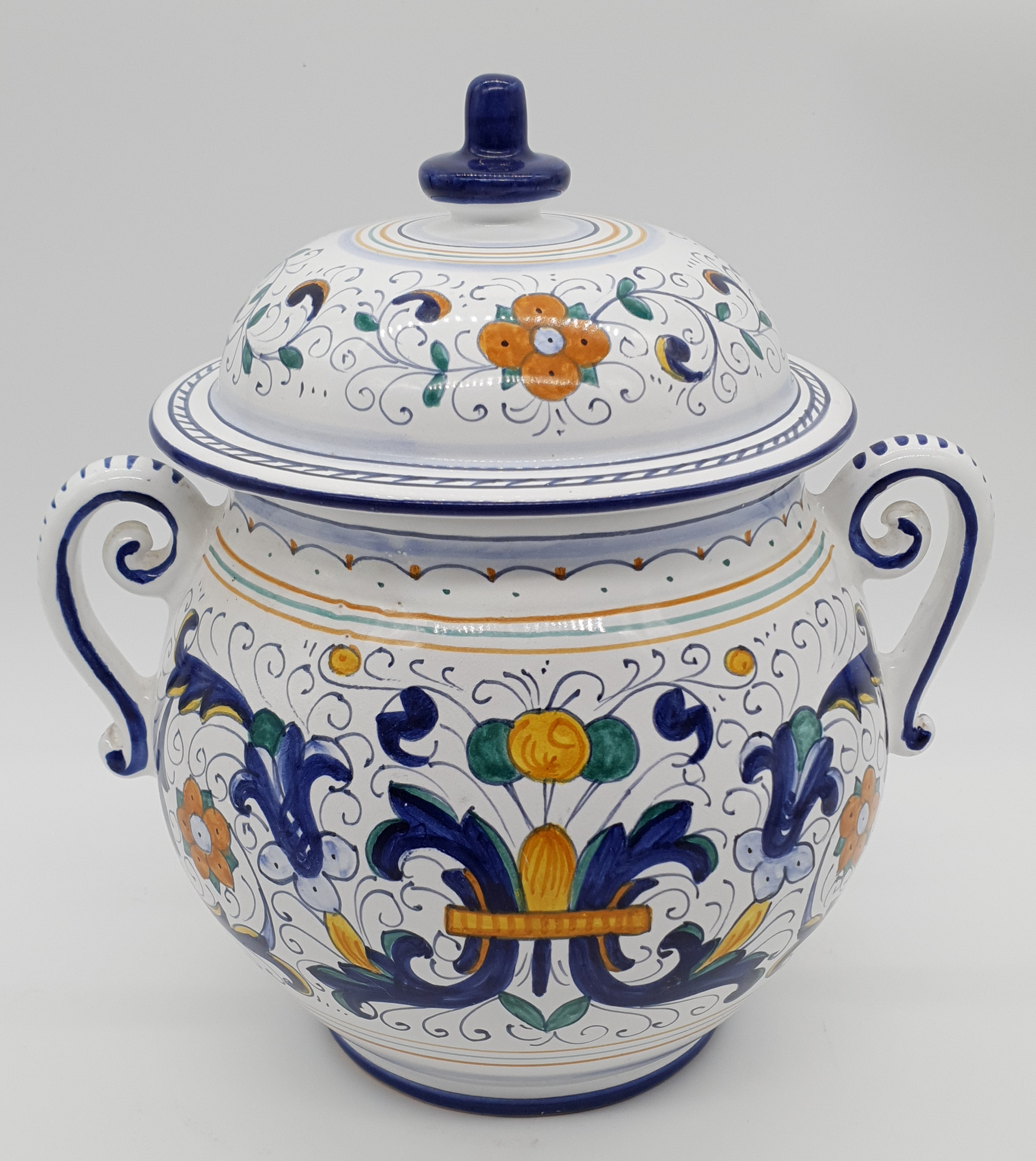Zuppiera Alta Con Manici Decoro Deruta