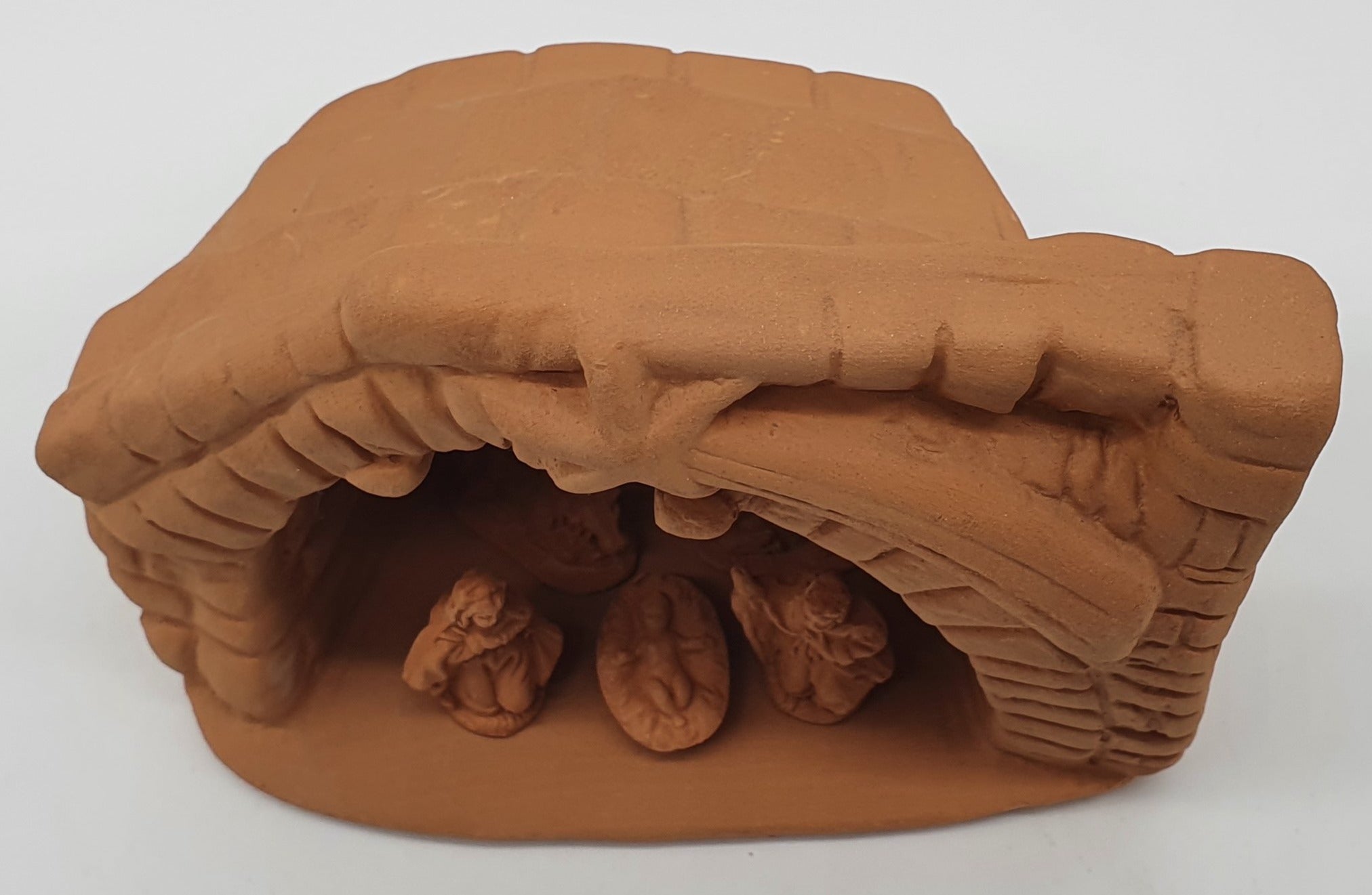 Presepe Terracotta Con Capanna 5 Pezzi cm 3,5