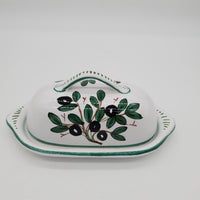 Porta Burro Ovale Decoro Olive fondo Bianco