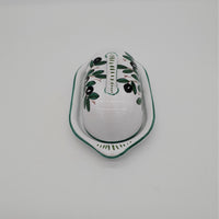 Porta Burro Ovale Decoro Olive fondo Bianco