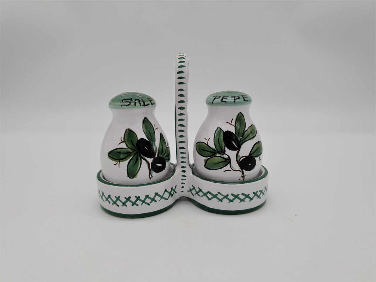 Set Sale e Pepe Decoro Olive Fondo Bianco
