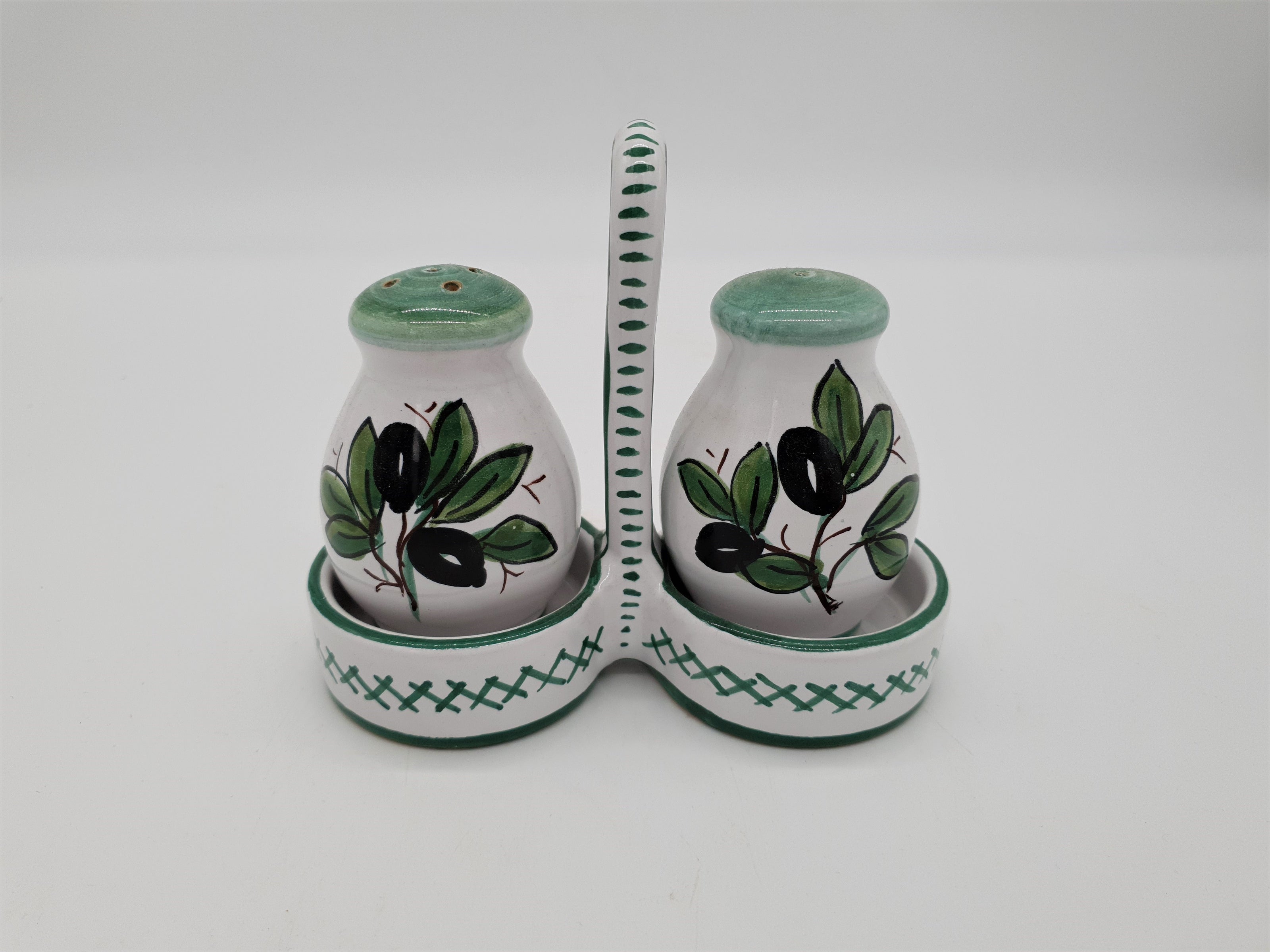 Set Sale e Pepe Decoro Olive Fondo Bianco