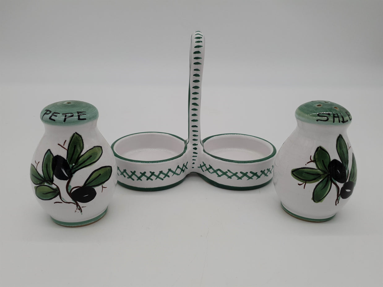 Set Sale e Pepe Decoro Olive Fondo Bianco