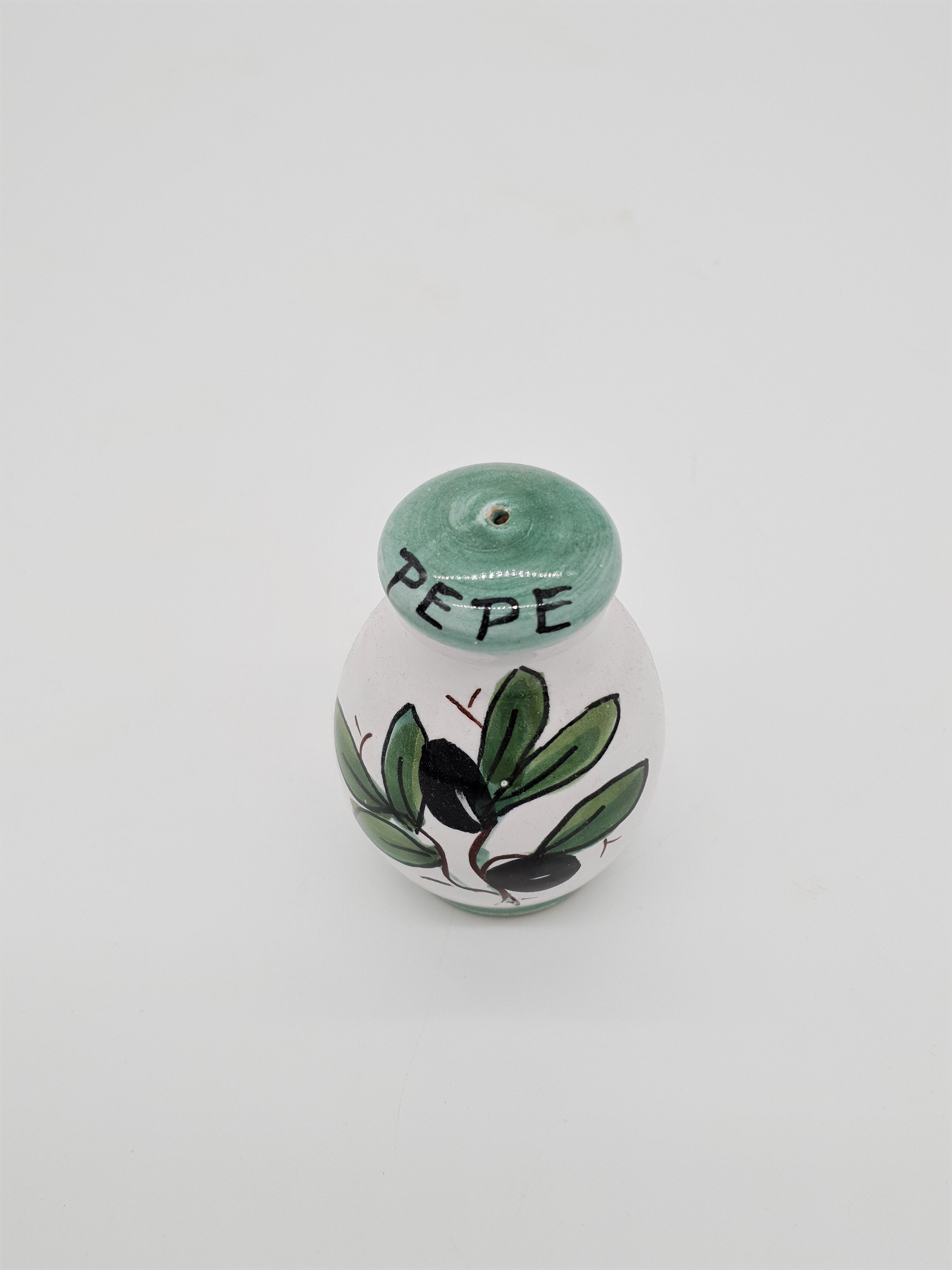 Set Sale e Pepe Decoro Olive Fondo Bianco