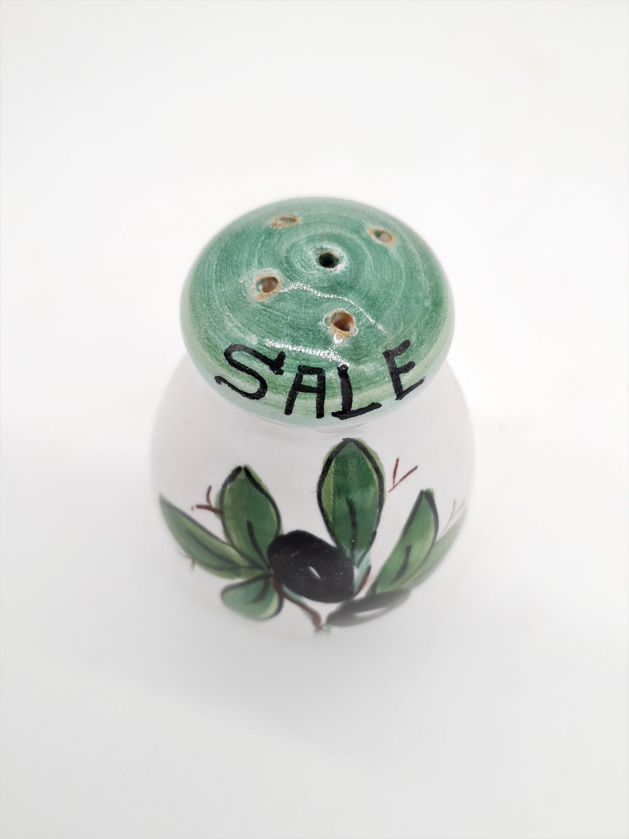 Set Sale e Pepe Decoro Olive Fondo Bianco