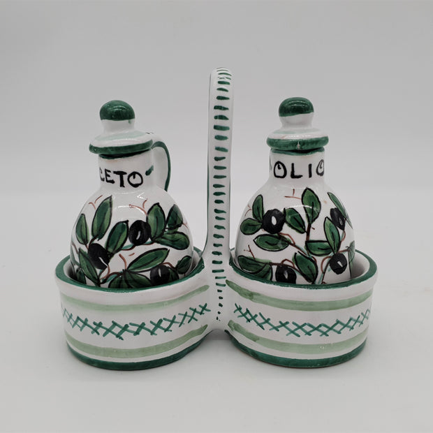 Olive Oil Vinegar Set White Background