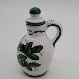 Set Olio Aceto Decoro Olive Fondo Bianco