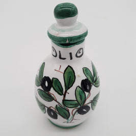 Set Olio Aceto Decoro Olive Fondo Bianco