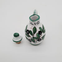 Set Olio Aceto Decoro Olive Fondo Bianco