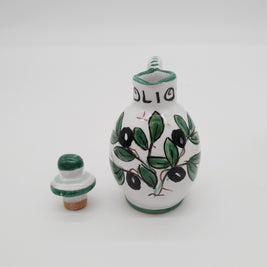 Set Olio Aceto Decoro Olive Fondo Bianco