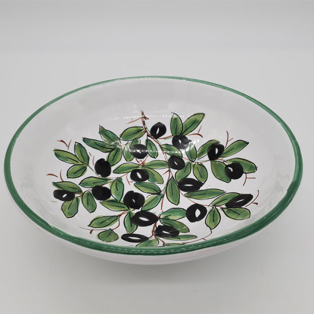Bowl Decorated Olive White Background