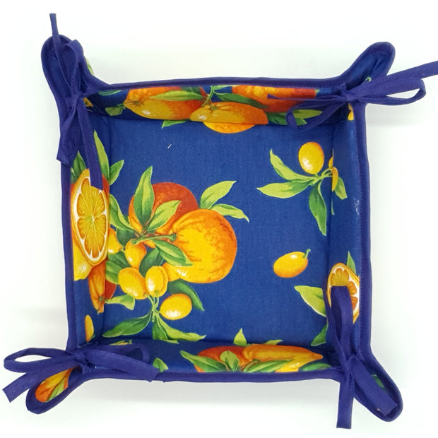 Porta Pane Arance Fondo Blu