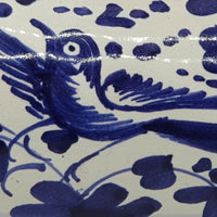 Oval Butter Holder Blue Arabesque Decor