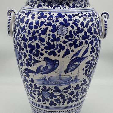 Narrow Blue Arabesque Jar