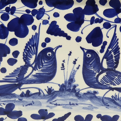 Vassoio Con Manici Decoro Arabesco Blu