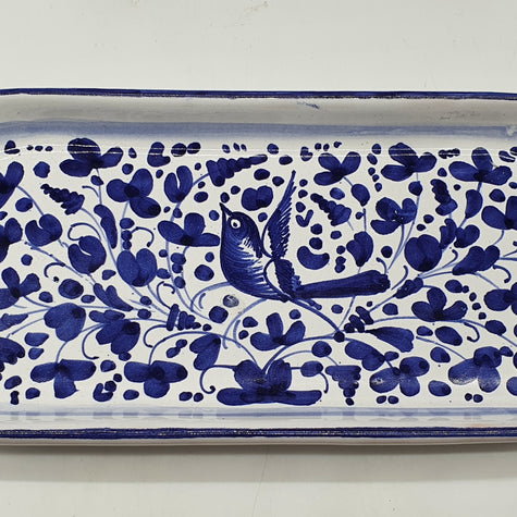 Vassoio Con Manici Decoro Arabesco Blu