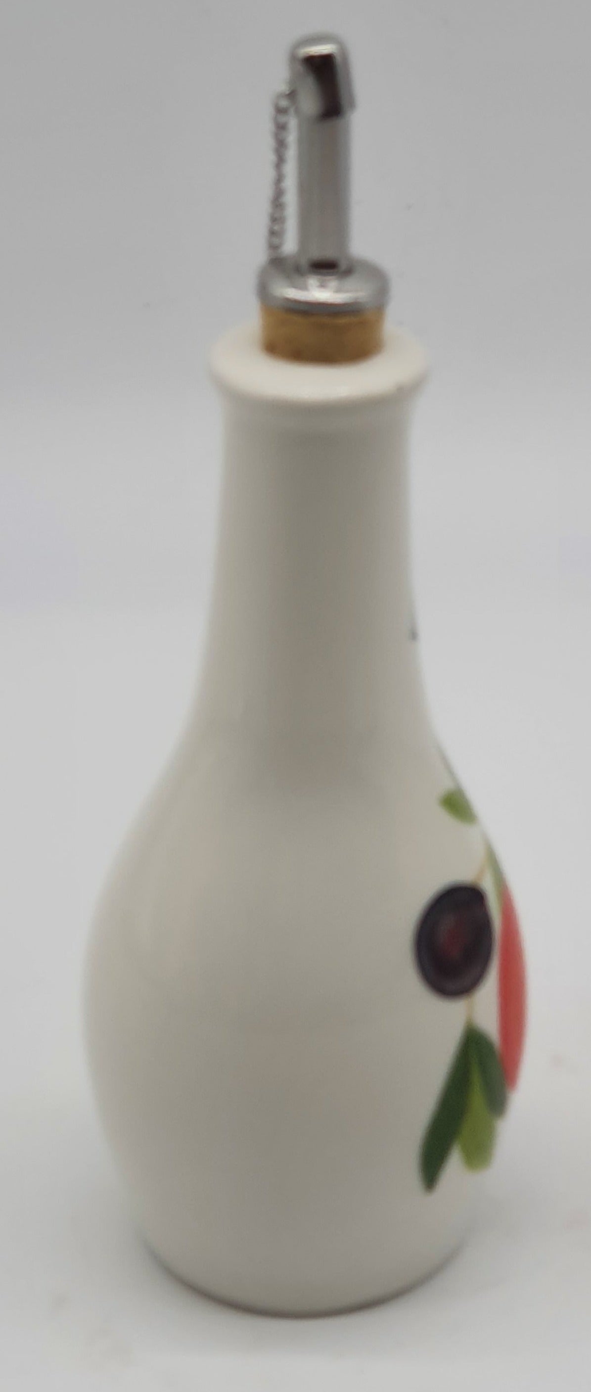 Small Oil Cruet With Tomatoes And Olives Decor