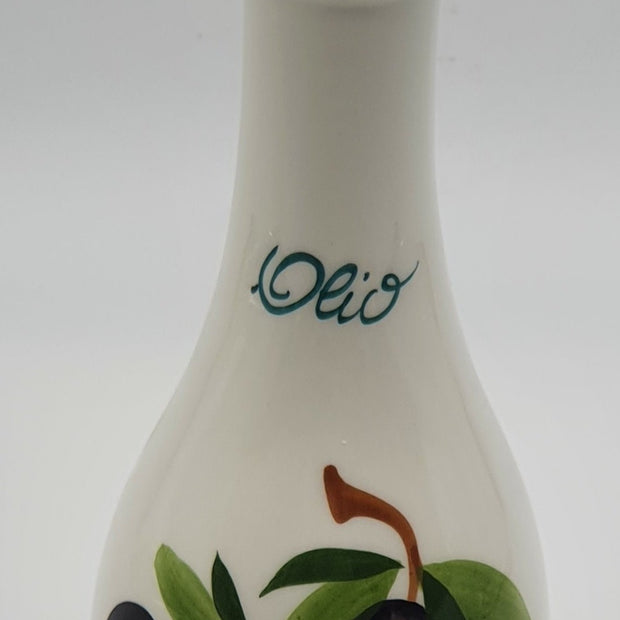 Large Oil Cruet Decor Tomatoes And Olives