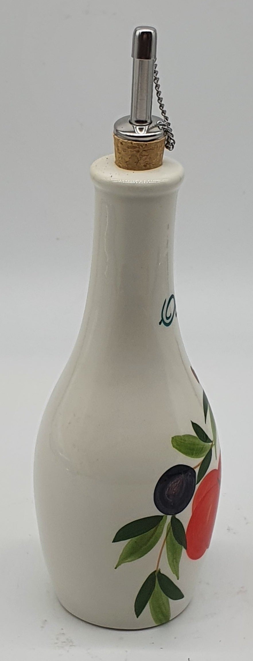 Large Oil Cruet Decor Tomatoes And Olives