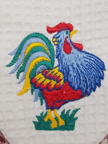 Heart-shaped Potholder Cream Rooster