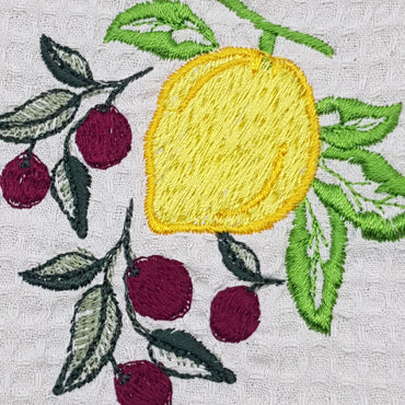 Square pot holder Beige Lemon Olive