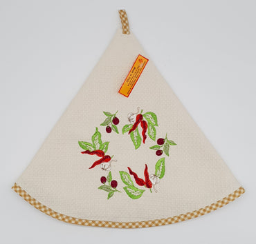 Dishcloth Swivel Beige Chillies and Olives