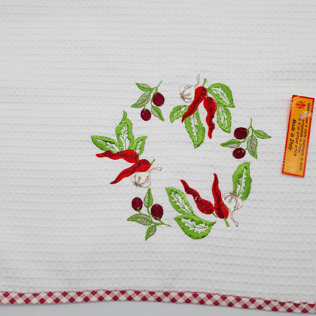 Canovaccio Rettangolare Olive Peperoncino Panna