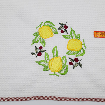 Rectangular Dishcloth Lemon Olives Cream