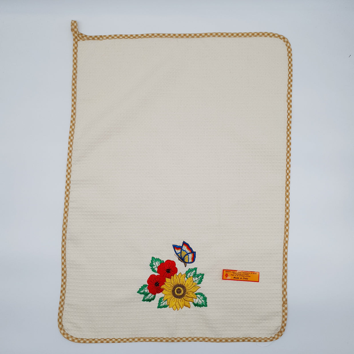 Canovaccio Rettangolare Girasoli e Papaveri Beige