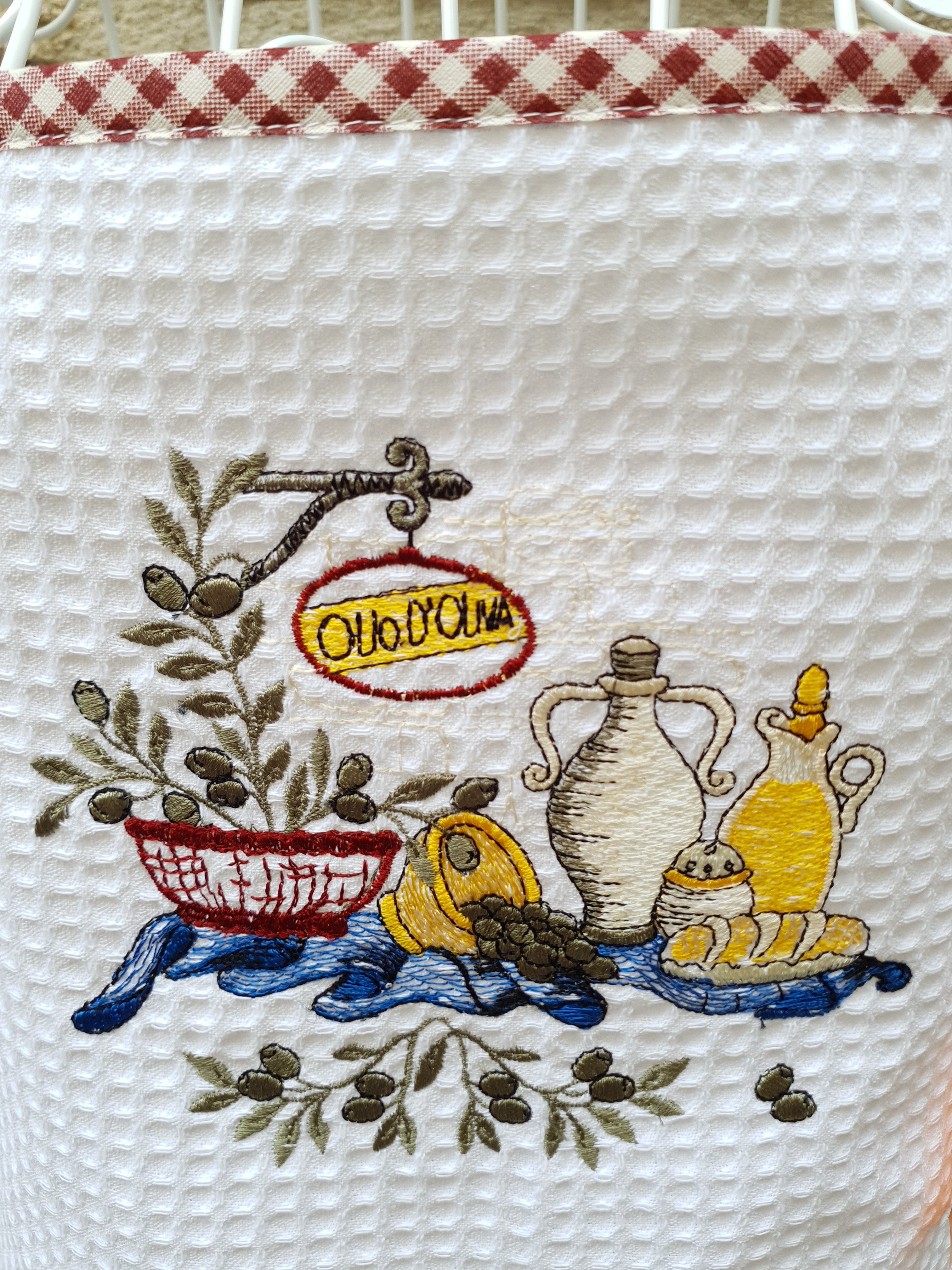 Grembiule Cucina Panna Nido D'Ape Olio D'Oliva