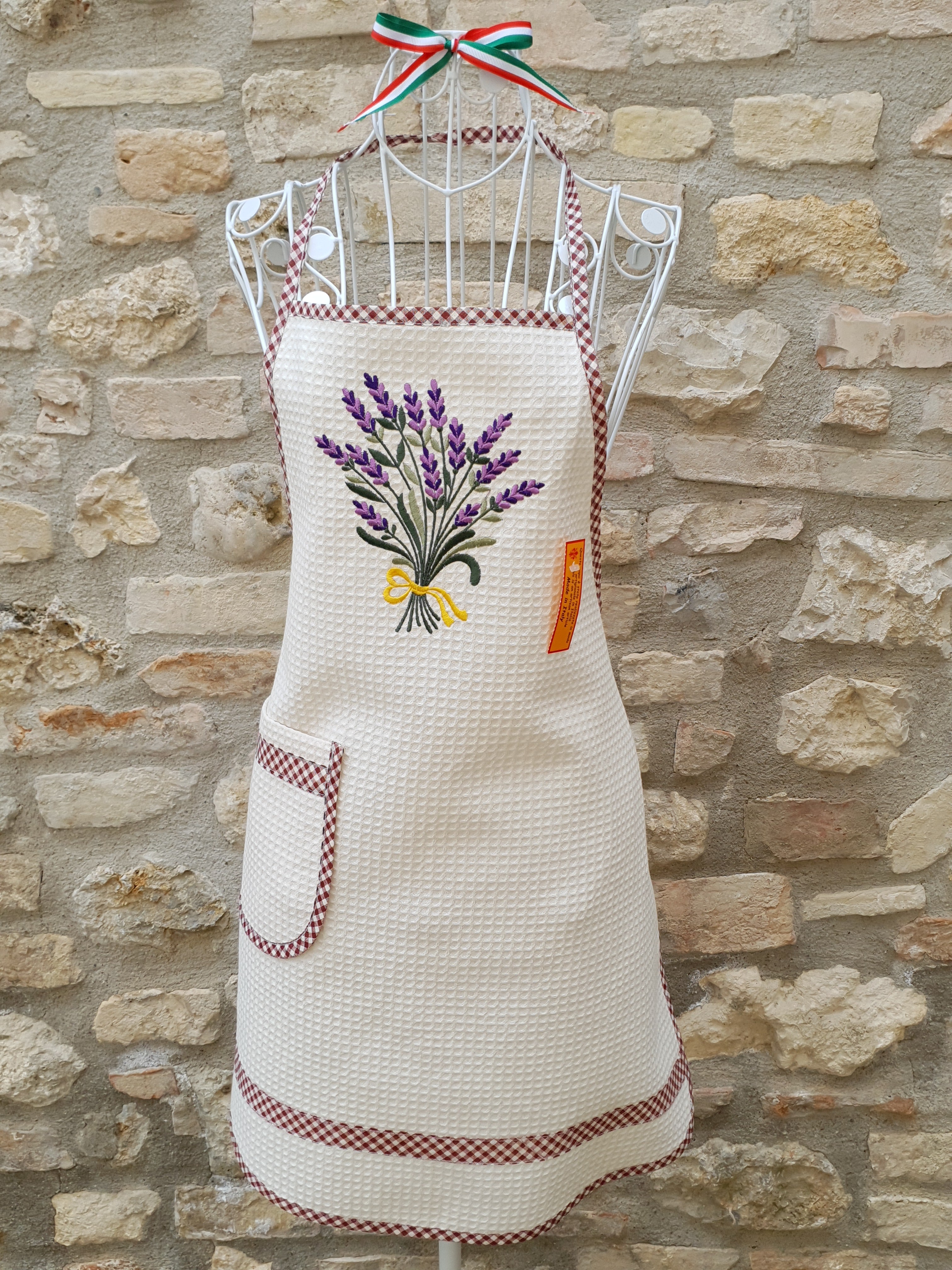 Grembiule Cucina Beige Nido D'Ape Lavanda