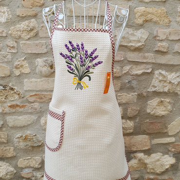 Grembiule Cucina Beige Nido D'Ape Lavanda