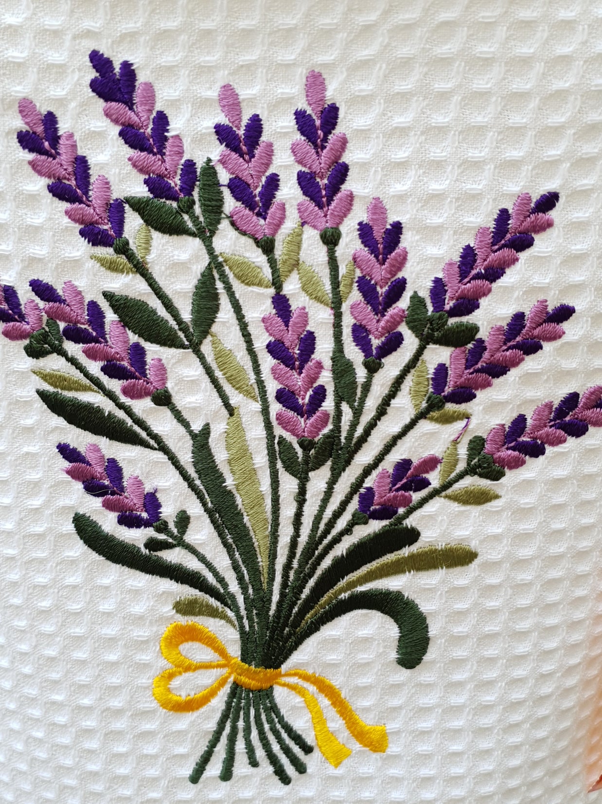 Grembiule Cucina Panna Nido D'Ape Lavanda