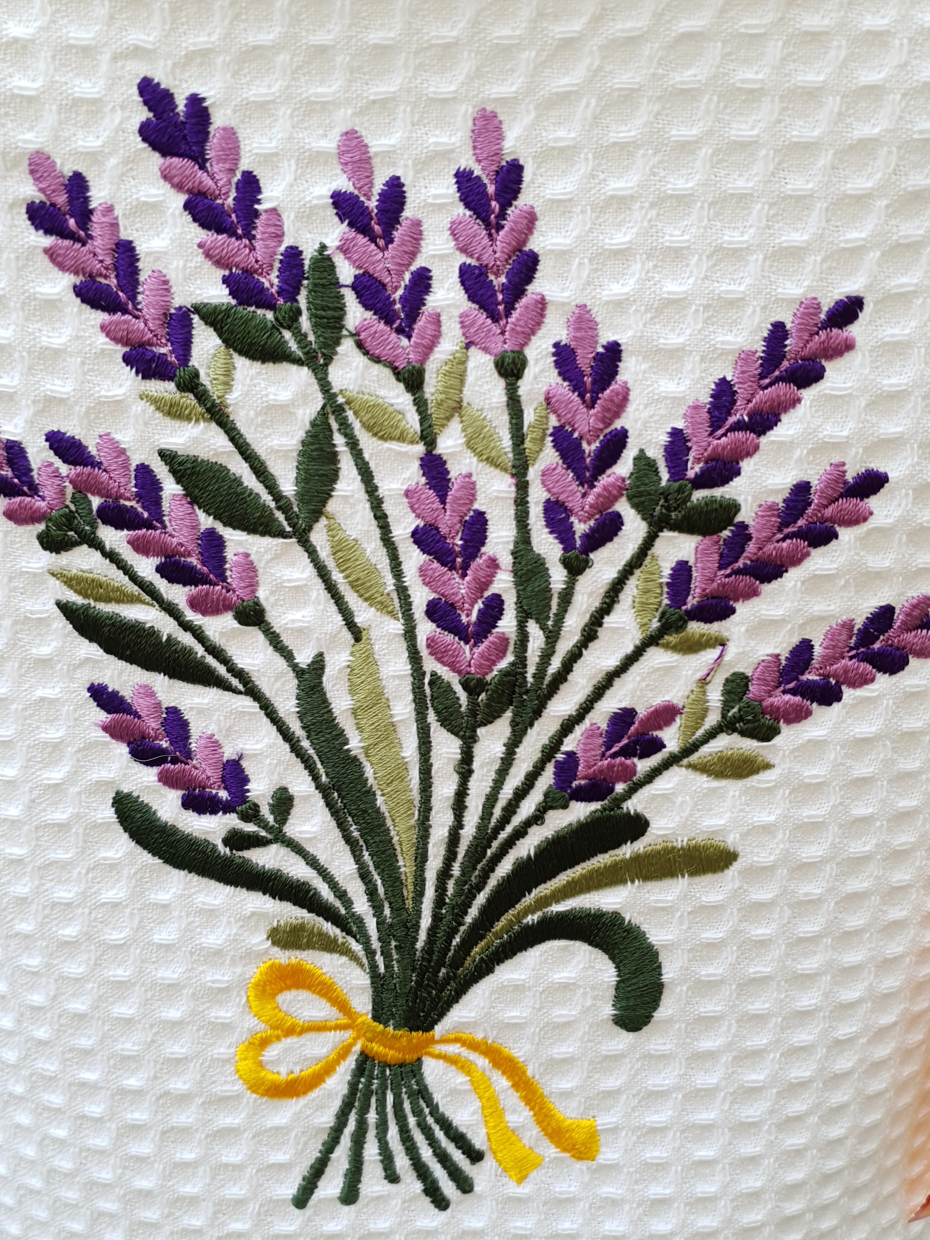 Grembiule Cucina Panna Nido D'Ape Lavanda