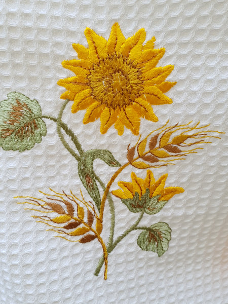 Kitchen Apron Cream Honeycomb Sunflower