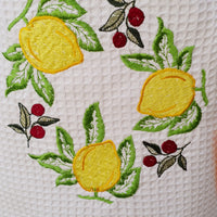 Grembiule Cucina Panna Nido D'Ape Limone E Olive